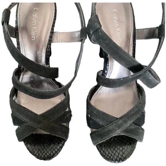 CALVIN KLEIN black suede heels - Picture 4 of 6